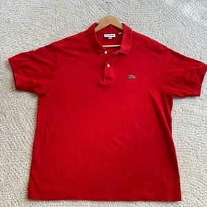 Red Lacoste polo shirt